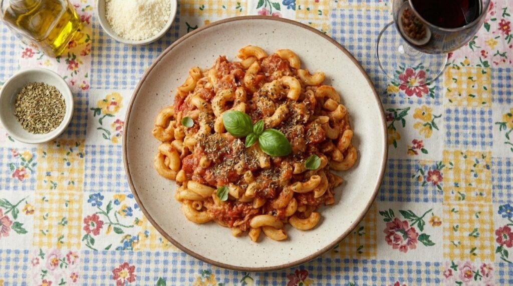 Macarrones con atún y tomate