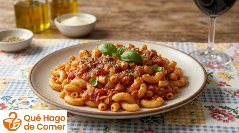 Macarrones con atún y tomate