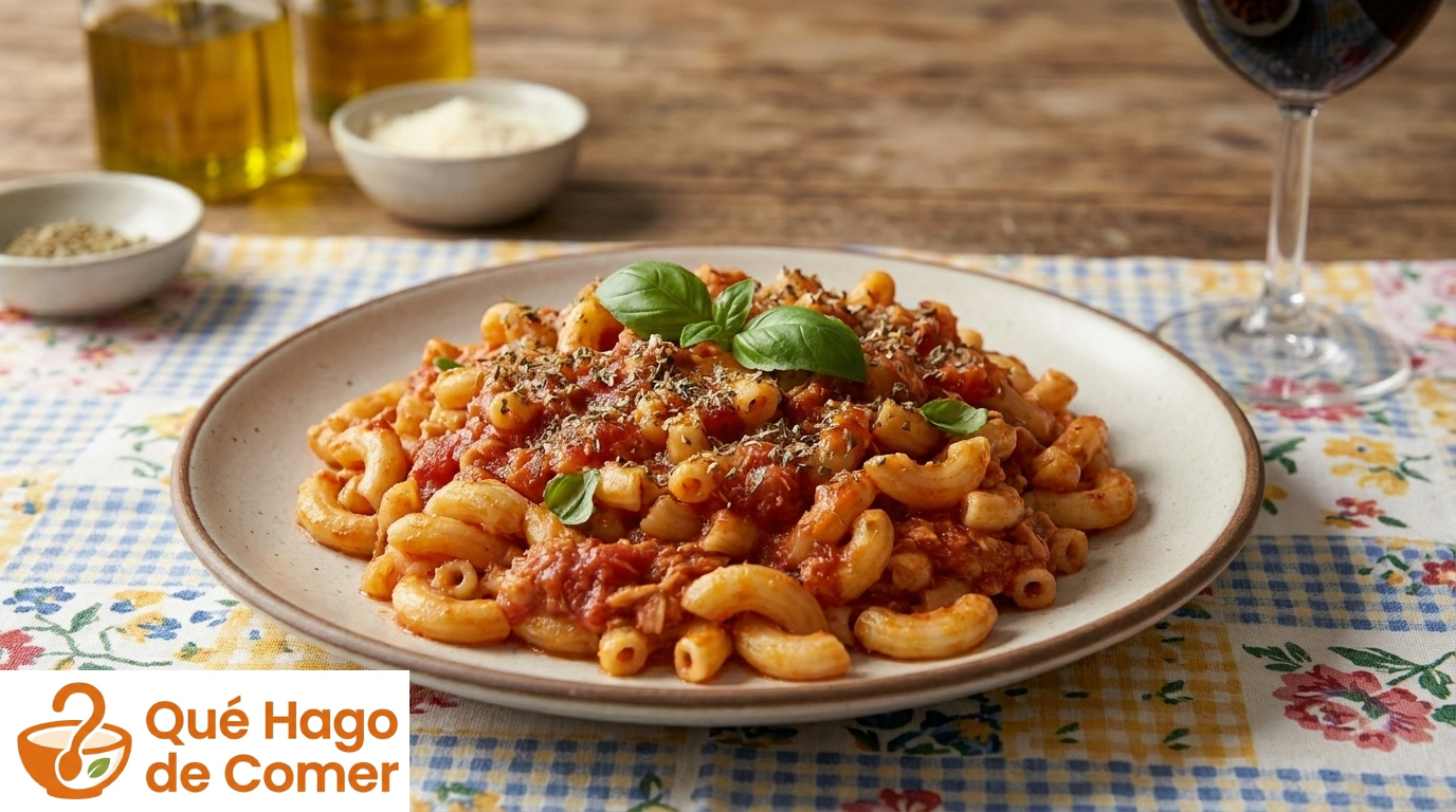 Macarrones con atún y tomate