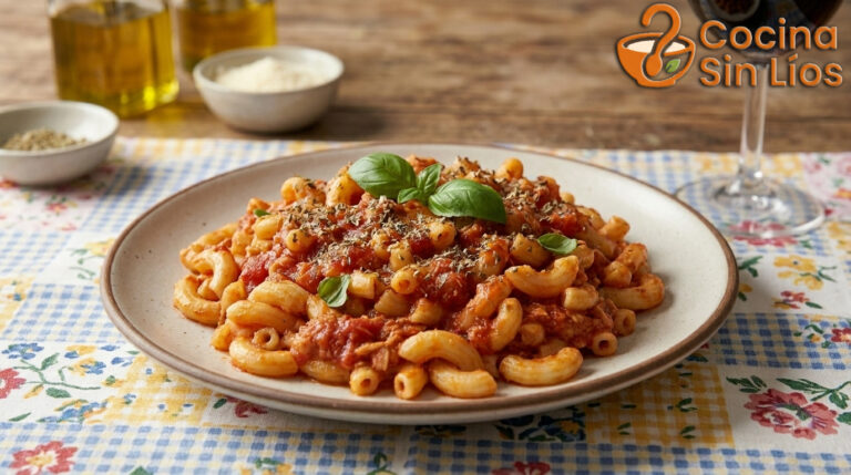 Macarrones con atún y tomate: receta fácil, rápida y muy sabrosa
