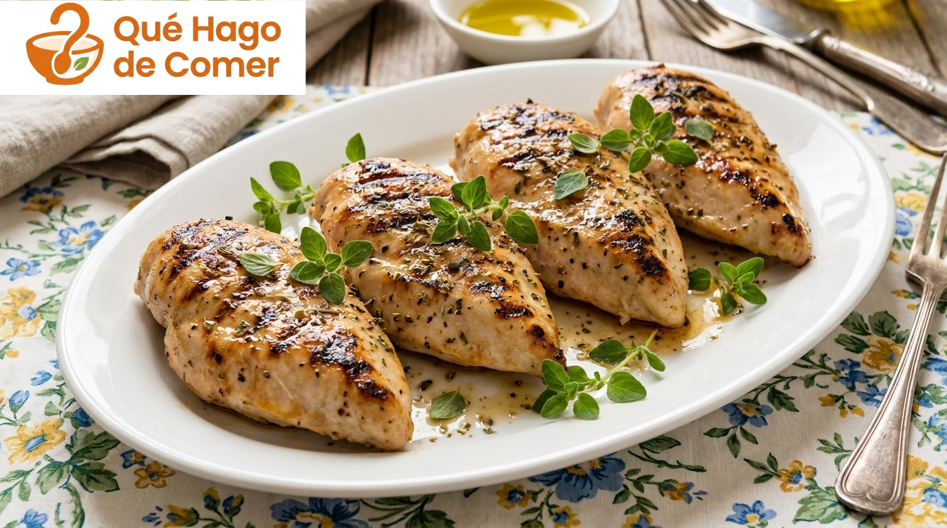 Pollo a la plancha jugoso